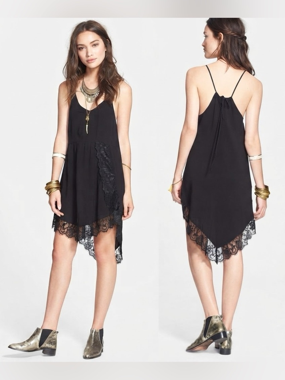 Intimately Free People "Eyelashes" Slip Dress in Black 🖤✨